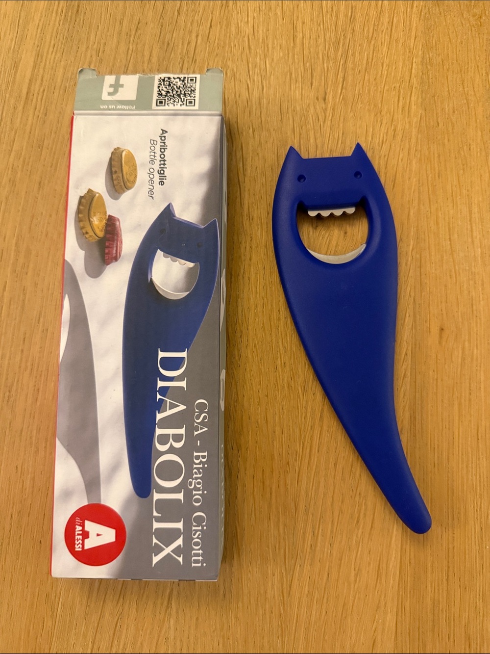 Alessi Diabolix Blue Bottle Opener